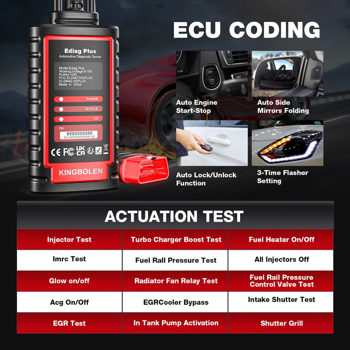 KINGBOLEN Ediag Plus, THINKCAR THINKDIAG 2 CANFD ALL System ECU Coding Active Test 16 Reset OBD2 Scanner Car Diagnostic Tools