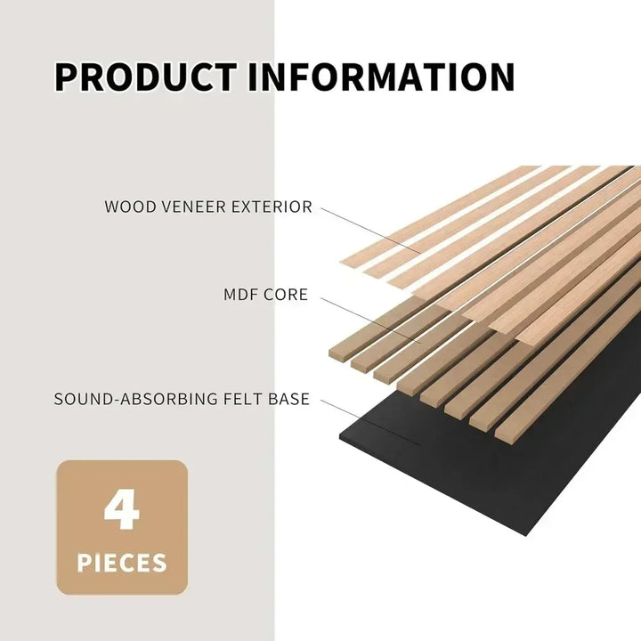 Wood Slat Wall Panels, Accent Decorative Acoustic Wood Slats for Wall and Ceilings,  Acoustic Panels, Wall Panels