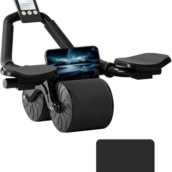 Elbow Support Automatic Rebound Abdominal Wheel Core Muscle Ab Trainer with Counter Display Fitness Exercise Roller Wheel