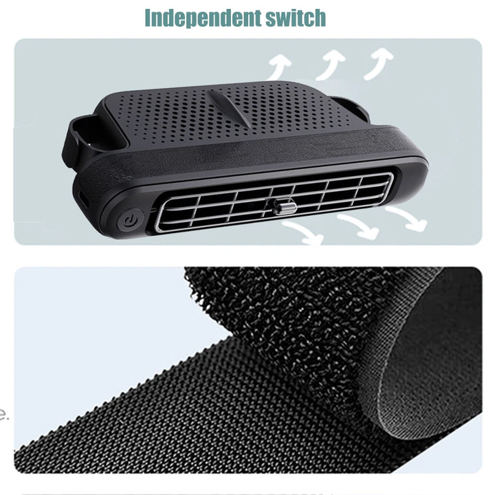 Portable Car Seat Fan for Front Rear Seat Passenge USB Powered Car Headrest Cooling Air Fan 3 Speeds Strap Car Interior Fan