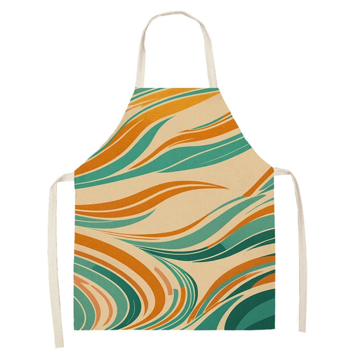 Women's kitchen apron Linen man Children's Big size Child girl Waterproof funny Half Work Coffee nordic boho morandi abstract