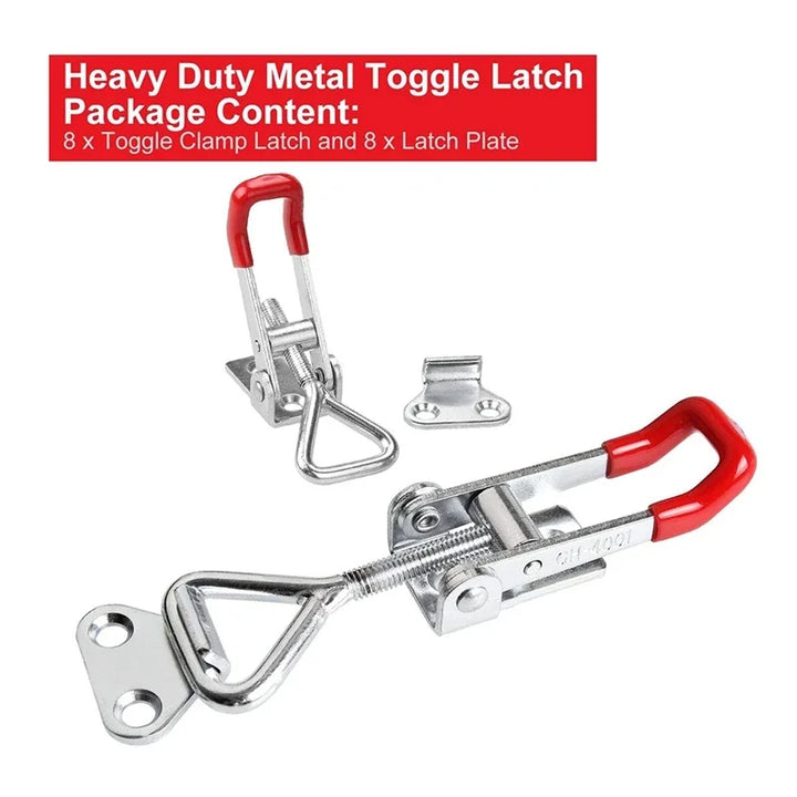 2/4/8/10Pcs Adjustable Toolbox Case Metal Toggle Latch Catch Clasp Quick Release Clamp Anti-Slip Push Pull Toggle Clamp Tools