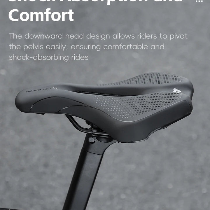 WEST BIKING Bicycle Saddle Comfortable Bike Seat Wear-resistant PU Leather Hollow Road Bicycle Parts Cycling Saddle Bike Cushion
