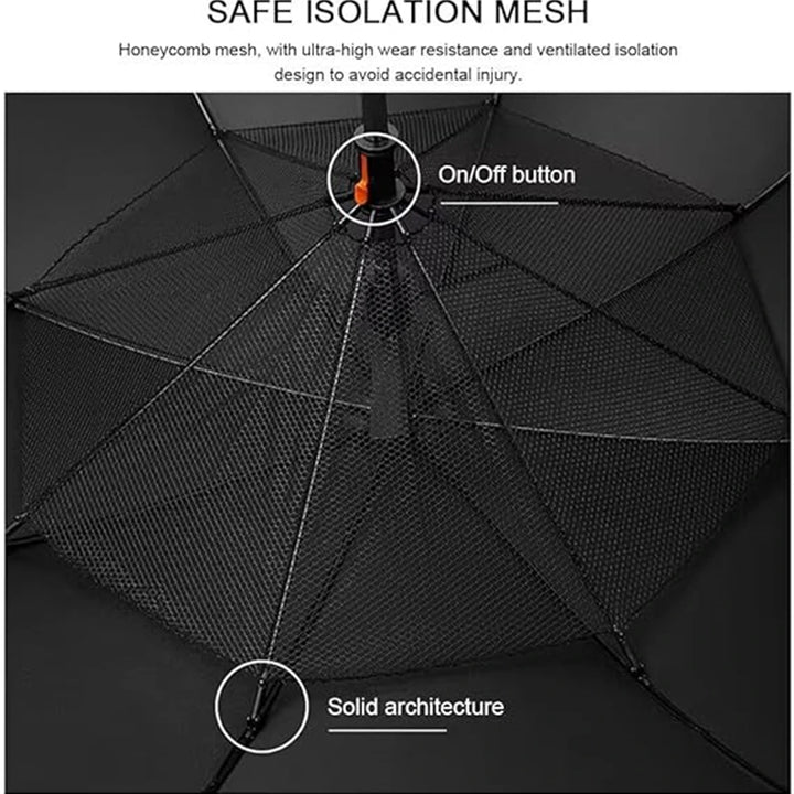 Golf Rain Umbrella Sun UV Protection Water Spray Cooling Fan Beach Umbrella Reinforced Rain Umbrella with Fan and Mister