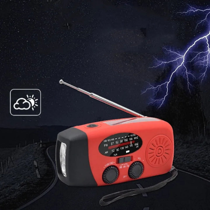 Emergency Hand Crank Radio with LED Flashlight FM AM WB NOAA Weather Radio 600mAh USB Charging Emergency Waterproof Camping