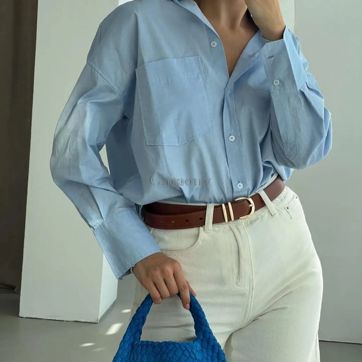 Garaouy Spring Women Single Breasted Blouses Vintage Lapel Collar Long Sleeve Office Lady Female Shirt Chic Pocket Top Blusas