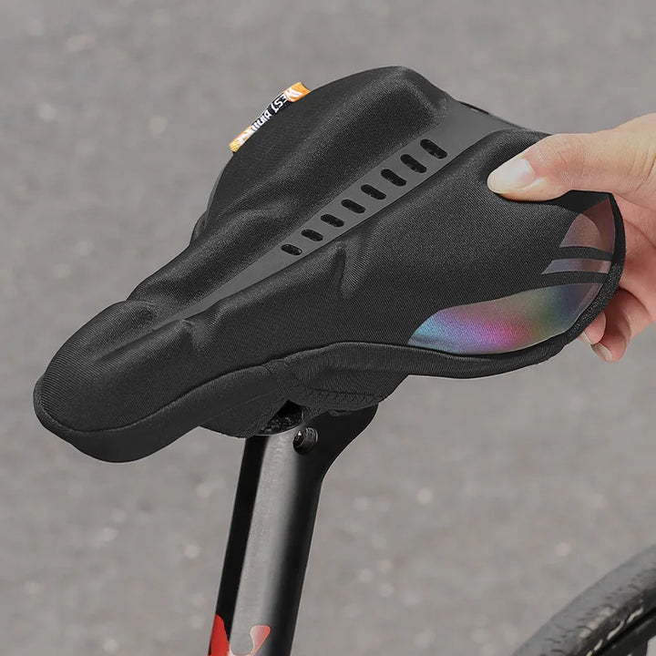 WEST BIKING Comfortable Bicycle Saddle Cover Breathable Rebound Silicone Foam Bike Seat Cover With Rain Cover Bike Accessories