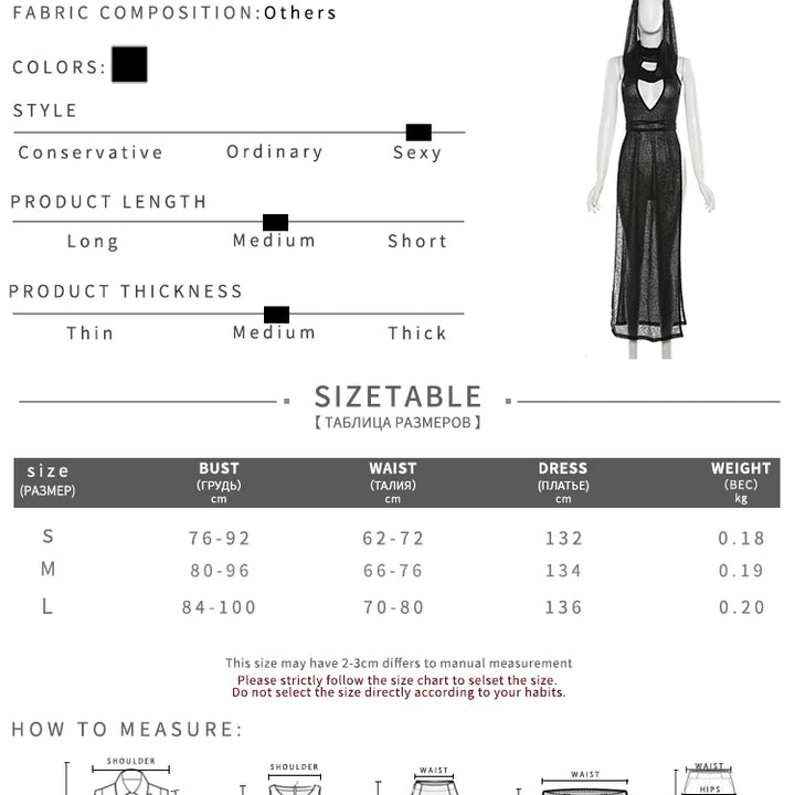 nibber 2024 Summer High Street Travel Cool Confident Black Mysterious Sexy Open Avant-garde Sexy Hot Cool Women's Hooded Dress