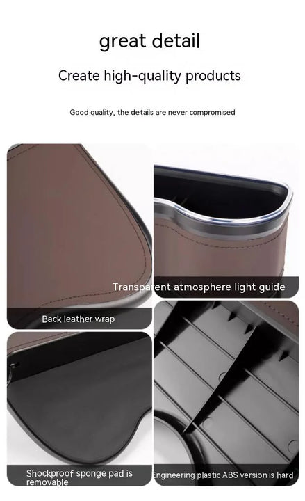 Car USB Charging Colour Light Seat Storage Case Seat Gap Box For Mitsubishi Outlander Pajero Asx Lancer EX Evolution X Ralliart