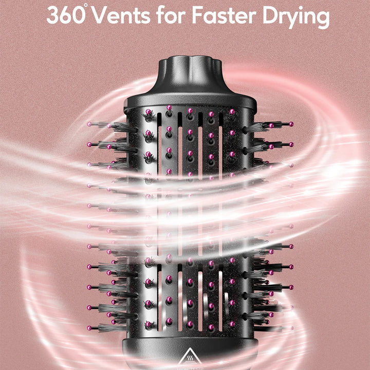 KIPOZI Hot Air Brush 4 in 1 Hot Air Comb Reduces Frizz Static Electricity Hair Dryer Blow Dryer Brush Create Voluminous Curls