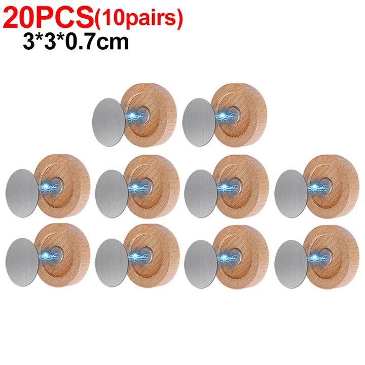 Wood Magnetic Hooks Wall Mounted Remote Control Magnet Holders Keys Anti-Lost Racks Router Organizer for Home Office Storage
