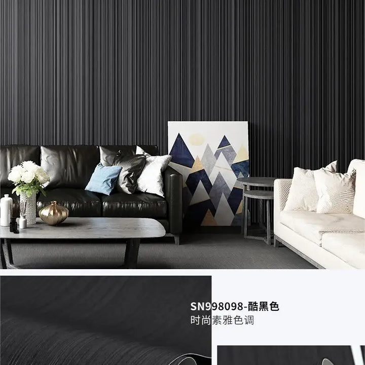 Modern minimalist gray striped wallpaper for living room bedroom background non self-adhesive wallpaper carta da parati