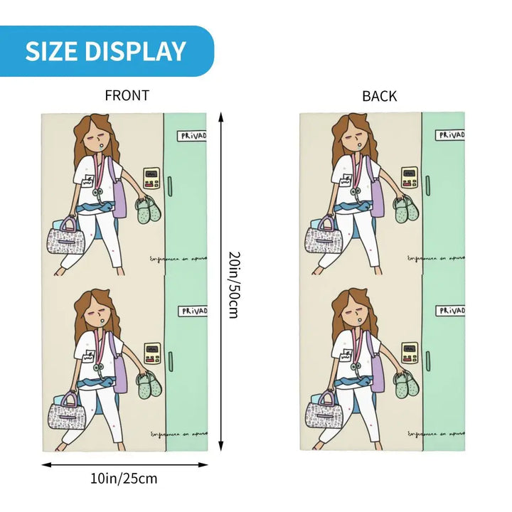 Custom Nursing Pattern Nurse Bandana Neck Gaiter for Ski Cycling Women Men Wrap Scarf Health Care Headband Warmer