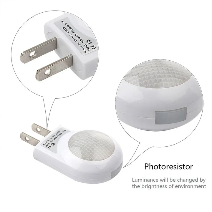 Led Light Switch Socket Snail Night Light Sensor Control Light Mini Auto Night Lamp Wall Lamp for Baby Kids Bedroom EU Plug