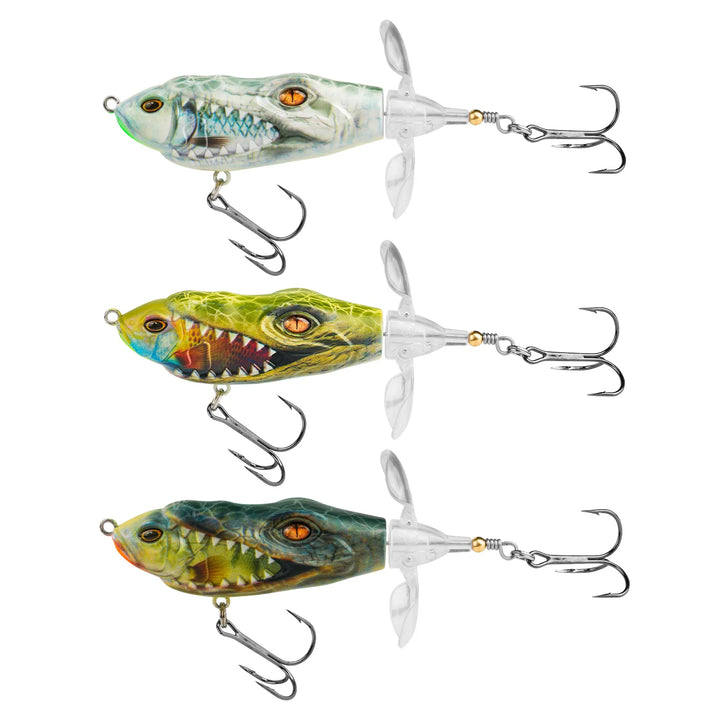 HANDING 3Pcs M1 Topwater Whopper Fishing Lure Floationg Hard Swimbait Durable Steel Ring Fishing Tackle UV Paint Fishing Bait