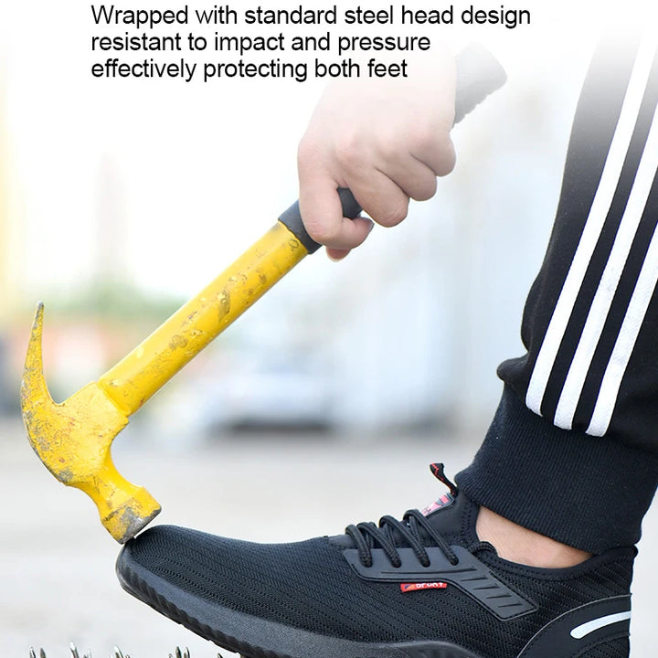 Work Sneakers Steel Toe Shoes Men Safety Shoes Puncture-Proof Work Shoes Boots Fashion Indestructible Footwear Security