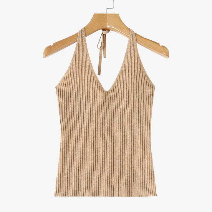 2024 ZANZEA Women Sexy V Neck Sleeveless Tanks Halter Knitted Tops Fashion Off Shoulder Sweater Vest Vintage Solid Basic Camis