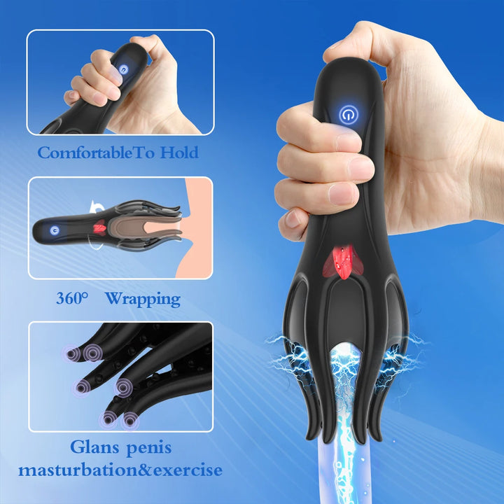 Glans Stimulate Trainer Vibrator Men Penis Delay Exerciser Stimulate Masturbation Massager Vibrating Endurance Trainning Sex Toy