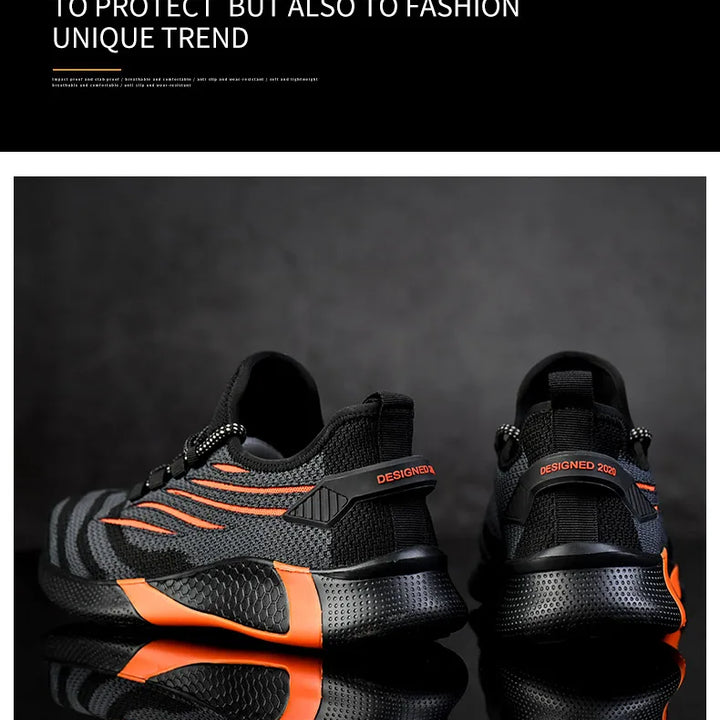 Men Work Safety Shoes Anti-puncture Working Sneakers Male Indestructible Work Shoes Men Boots Lightweight Men Shoes Safety Boots