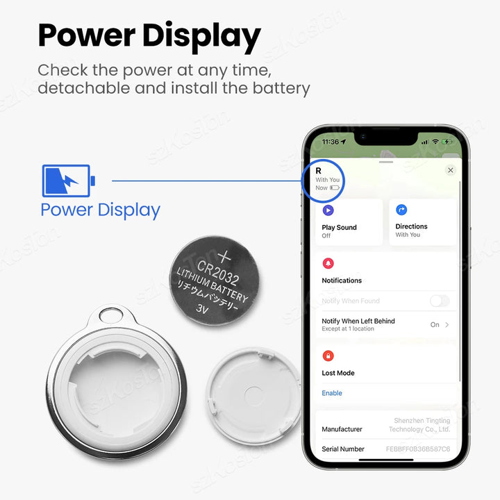 Mini Global GPS Tracker Smart Tag Compatible with iOS Find My App Key Finder Car Pet Anti-lost Alarm Locator iTag for iPhone