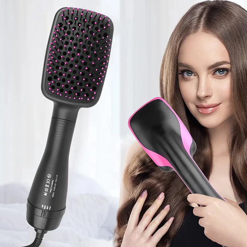 Hair Dryer Hot Air Brush Styler and Volumizer Hair Straightener Curler Comb Roller One Step Electric Ion Blow Dryer Brush