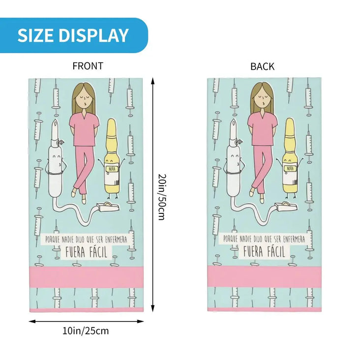 Custom Nursing Pattern Nurse Bandana Neck Gaiter for Ski Cycling Women Men Wrap Scarf Health Care Headband Warmer