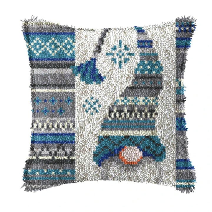 Christmas Vintage Classic Latch Hook Set Embroideried Latch Hook Kits Flower Latch Hook Pillow Button Pad Package Handmade Cross
