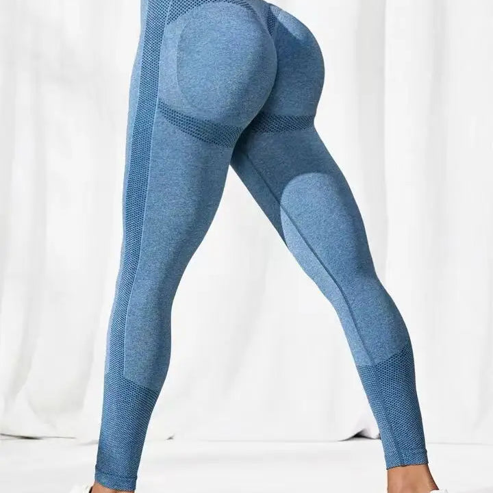 Women Seamless Solid Leggings Knit Slim Leggings High Waist Hip Liftting Fashion Elastic Fitness Yoga Tights Gym Workout Pants