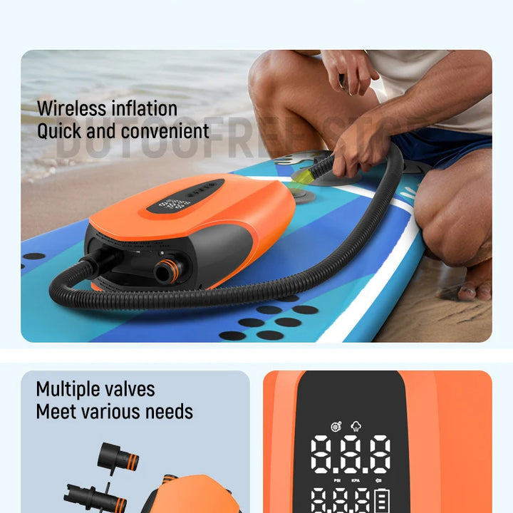Electric Air Pump for SUP Wireless Electric Inflator High Volume Air Pump for Boats Dual Function Portable Air Compressor