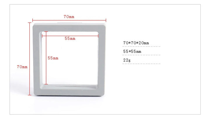Transparent PE Film Jewelry Storage Box Color 3D Floating Display Frame Coin Dustproof Exhibition Ring Earrings Organizer Case