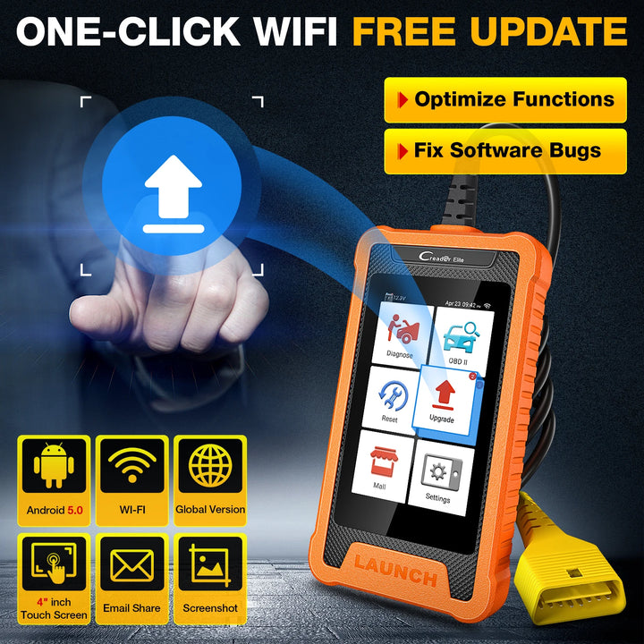 LAUNCH X431 Elite Car Diagnostic Tools Full System Auto OBD OBD2 Scanner Active Test ECU Coding Multilingual Free Update Online