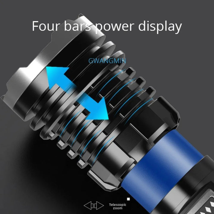 New White Laser Flashlight, High-power Spotlight, Long-range Shooting Outdoor Emergency Long Endurance Strong Bright Flashlight