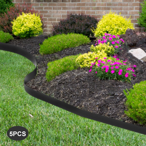 Steel Lawn Edging 5PCS Metal Landscape Edging 3"x39" Garden Edging Border Flexible Steel Landscape Border 16.25 ft