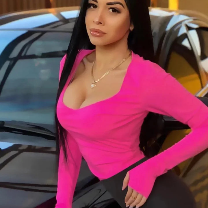 Orange Neon Bodysuit Women Long Sleeve Bodycon Sexy Autumn Winter Streetwear Club Party Outfits Casual Female Clothing