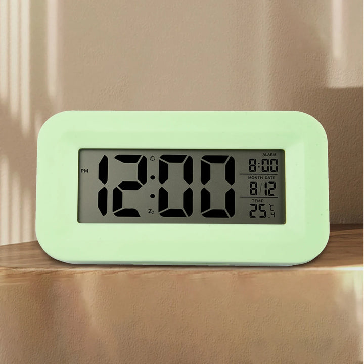 1 Pcs Cute Digital Alarm Clock Backlight Snooze Mute Calendar Clock Desktop Table Clocks Temperature Electronic LED Clock