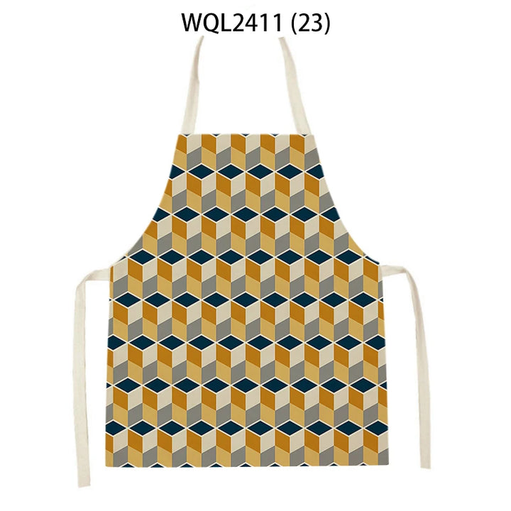 Geometry Kitchen Apron Women Pinafore Household Cleaning Supplies Bibs Home Cooking Baking Accessories Apron
