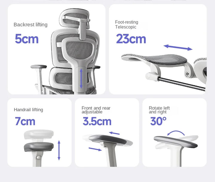Comfortable Ergonomic Office Chair with Adjustable Height and Lumbar Support for Long Sitting Hours and Gaming
