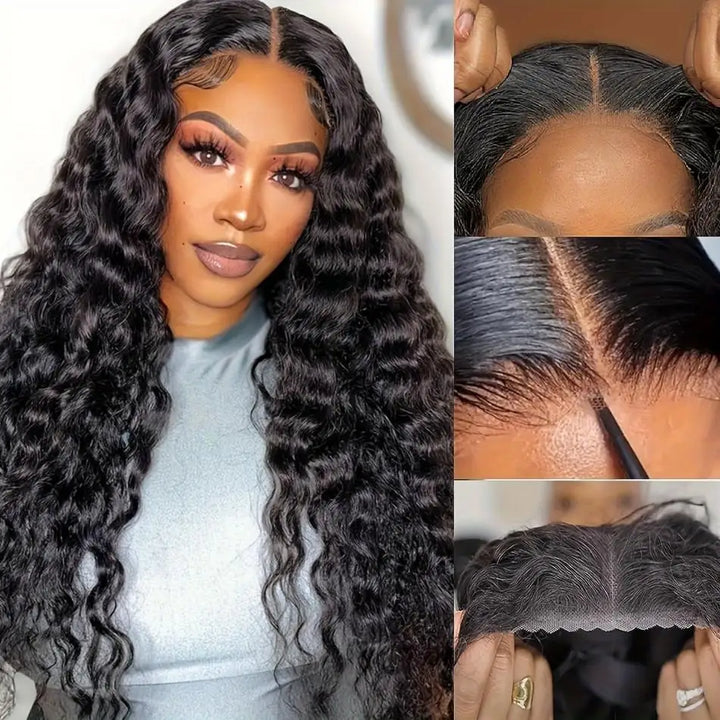 Curly Wigs Lace Frontal wig 5x5 Human Hair 4x4 Natural 30 40 Inch Deep Wave Glueless Closure Wigs For Women Lace Front wigs
