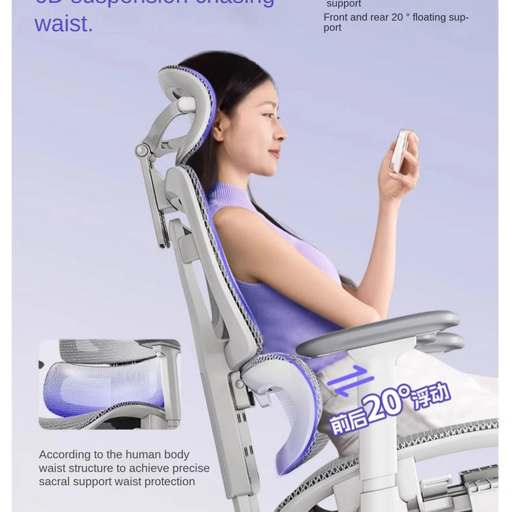 Comfortable Ergonomic Office Chair with Adjustable Height and Lumbar Support for Long Sitting Hours and Gaming