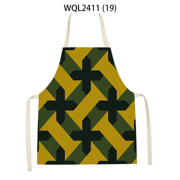 Geometry Kitchen Apron Women Pinafore Household Cleaning Supplies Bibs Home Cooking Baking Accessories Apron