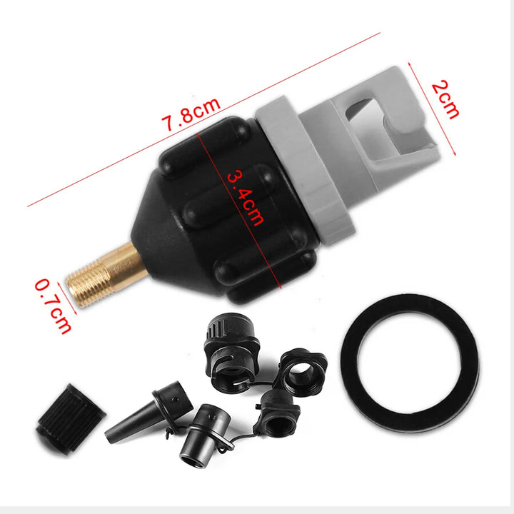 Air Valve Adaptor Kit For SUP Board Inflatable Pump Adapter Paddle Boat Kayak Air Valve Pump Connector Combo Kit Black / Orange
