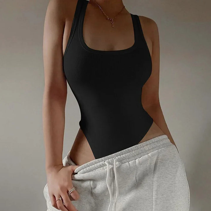 HELIAR Sleeveless Knit Bodysuit Hot Summer Sexy Bodycon Off Shoulder Halter Tops Casual Street Bodice For Women ClubWear
