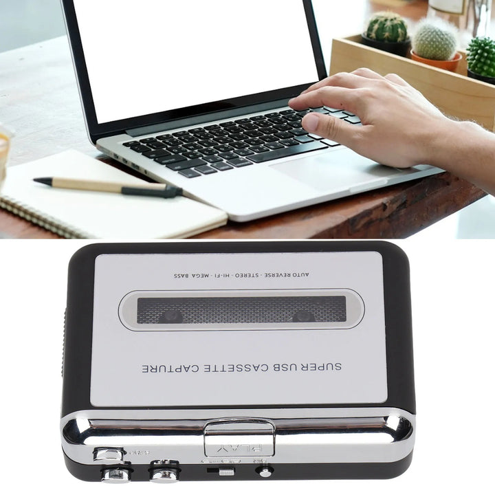 Tape to MP3 Converter Stereo 3.5mm Portable USB Cassette Player with Earphone for Laptop PC Portable Cassette Player