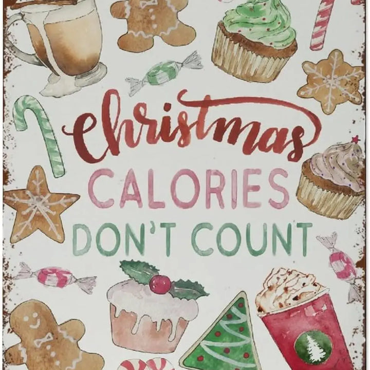 Christmas Kitchen Festival Decoration Watercolor Painting Biscuit Baking Art Wall Iron Painting Sign