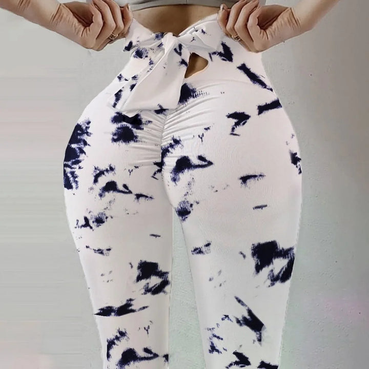Peach Hip Lifting Sports Fitness Bow Yoga Leggings Internet Celebrity European and American Fashion Women Casual Leggings