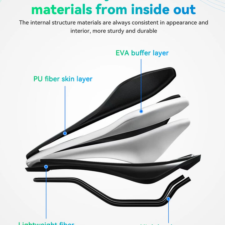 TANKE Hollow Breathable Bicycle Saddle Men Women MTB Road Bike Saddle Shock Absorbing Comfortable Big Butt Bike Seat Safety-PU