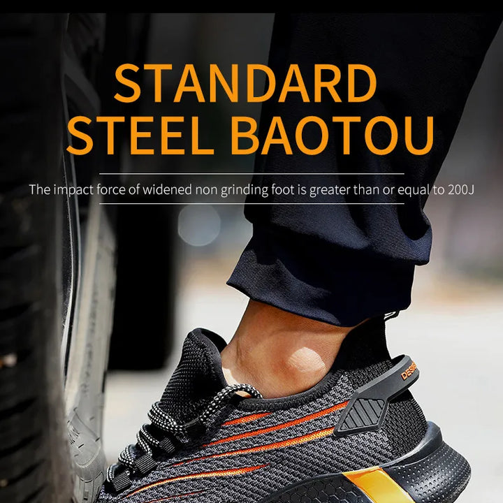 Men Work Safety Shoes Anti-puncture Working Sneakers Male Indestructible Work Shoes Men Boots Lightweight Men Shoes Safety Boots