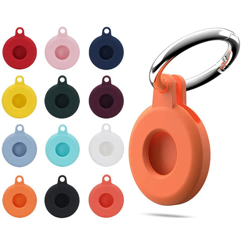 Case For Apple Airtags Locator Tracker Liquid Silicone Protective Cover For Apple Airtag Cover Anti-scratch Keychain Accessories