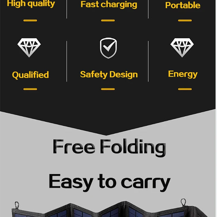6-fold 800W Foldable solar panel 20w/h  portable solar panels charger USB 5V DC Full time power solar panel mobile power supply