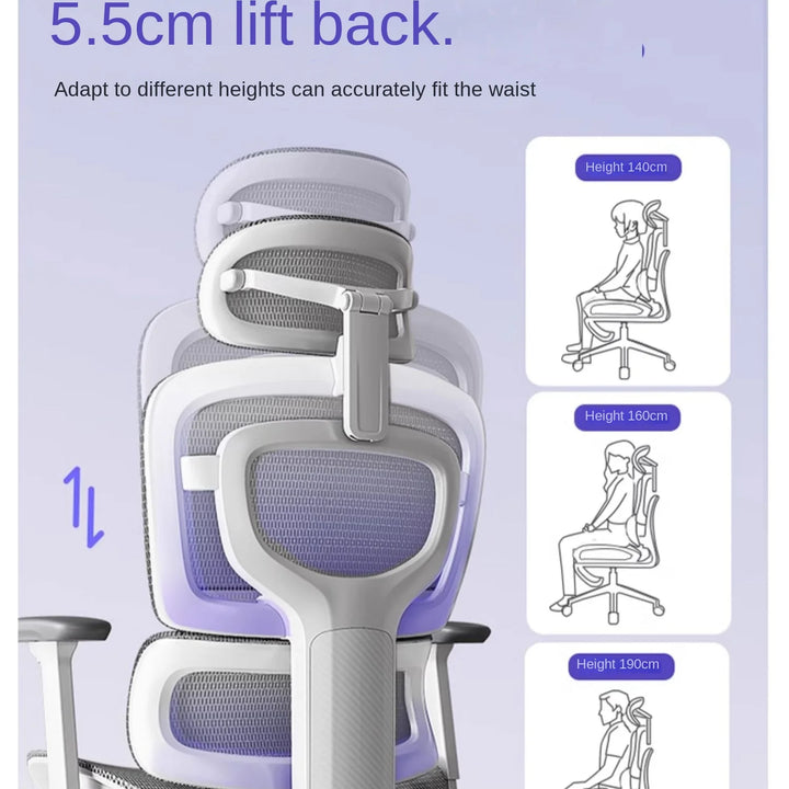 Comfortable Ergonomic Office Chair with Adjustable Height and Lumbar Support for Long Sitting Hours and Gaming